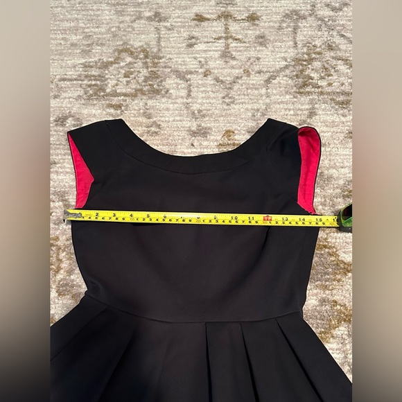 Zara A-Line Black Dress with Plunge Back size S with pockets - Picture 3 of 11